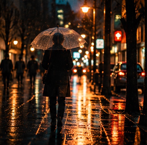 雨の街角